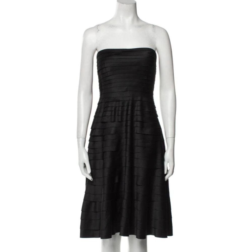 Victor Costa Tiered Strapless Corset Knee Length A-Line Cocktail Dress Women's 4